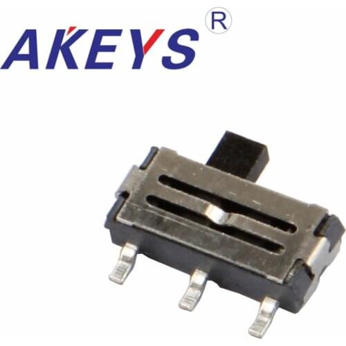 100PCS MSKT-12C03 MINI slide switch 1P2T SPDT 3 pin SMD SMT micro slide switches side with groove MSK-12C03
