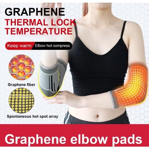 2 Pcs Self Heating Elbow Support Pad Arm Compression Support Elbow Sleeve Protector For Tendonitis Tennis Outdoor Activities