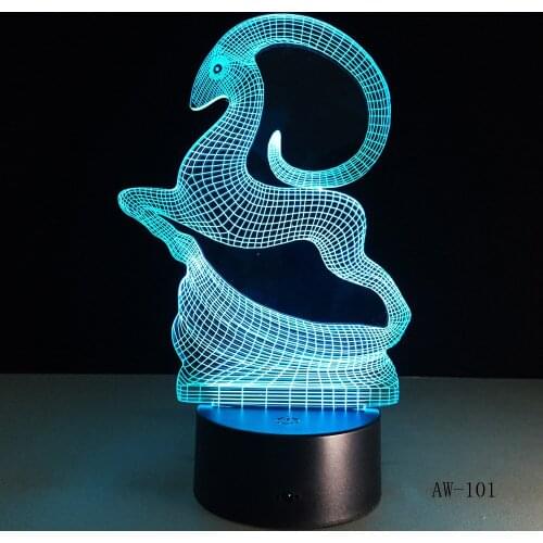 3D LED Night Light Ancient Horse Puzzle with 7 Colors Light for Home Decoration Lamp Visualization Optical Illusion AW-101