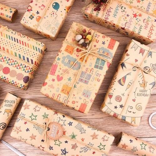 6pcs New Musical Note Kraft Paper Valentines Day Birthday Gift Wrapping Holiday Gift Wrapping Diy Suit Decoration Supplies