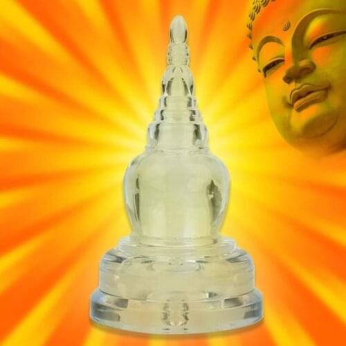 Acrylic Stupa Sarira Transparent Stupa Tower Buddhist Supplies Home Decor Crystal Tibetan Tower Decorative Trinkets Gifts Pious