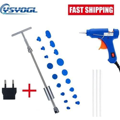 Car Dent Reapair Tools Auto Repair Car body Dent Removal Tool Dent Puller Kit 2 in 1 Slide Hammer Reverse Glue Tabs Suction Cups