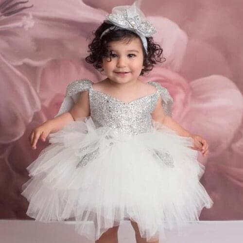 Shiny Girls Dress Elegant New Year Princess Children Party Dress Kids Clothes for Girls Birthday Party Dress Vestido Wear