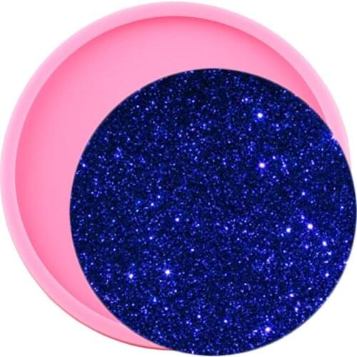 Shiny High Quality 4.75 Inch Circle Shape Silicone Tray Molds Epoxy Resin DIY Geode Coaster Agate Resin Coffee Cup Mat Moulds