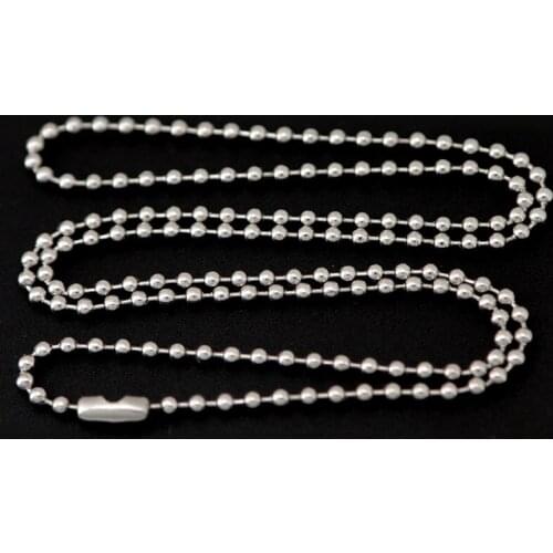 Silver Tone Stainless Steel Ball Necklace 2.3mm Ball Bead Chain Ball Chains for Necklaces Keychains Diffuser Locket Pendant