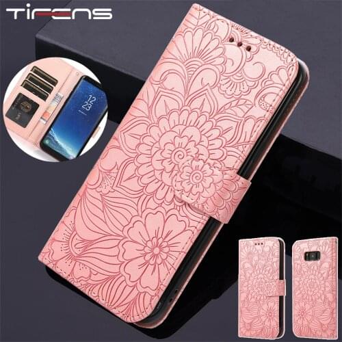 Embossing Flower Flip Leather Case For Samsung Galaxy S21 S20 FE Lite S10 E S9 S8 S7 Edge Note 20 10 9 8 Ultra Plus Phone Cover
