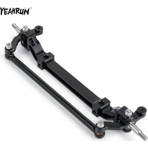 YEAHRUN Black Metal Front Axle Steering Link Rod For 1/14 Tamiya Trailer Tractor RC Truck Car Upgrade Parts