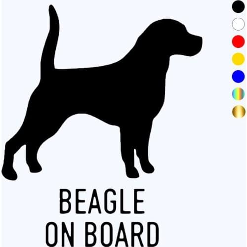 CK20426# Die-cut Vinyl Decal Beagle on Board Car Sticker Waterproof Auto Decors on Bumper Rear Window