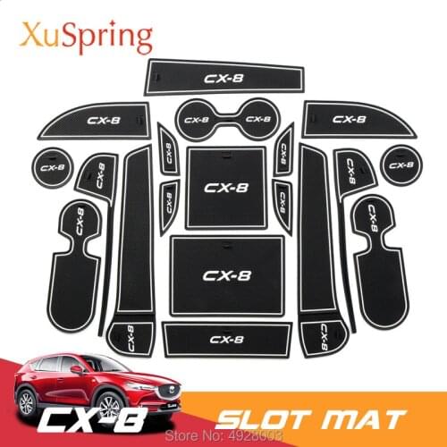 Door Groove Mat Slot Pad Cup Cushion Cover Protective Car-Styling for Mazda CX-8 CX8 2017 2018 2019