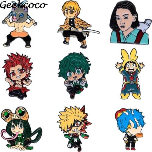 J1835 Geekcoco Anime Brooch for Cute Badge Collar Shirt Enamel Pin Brooches Metal Pin Jewelry Accesory For Fans
