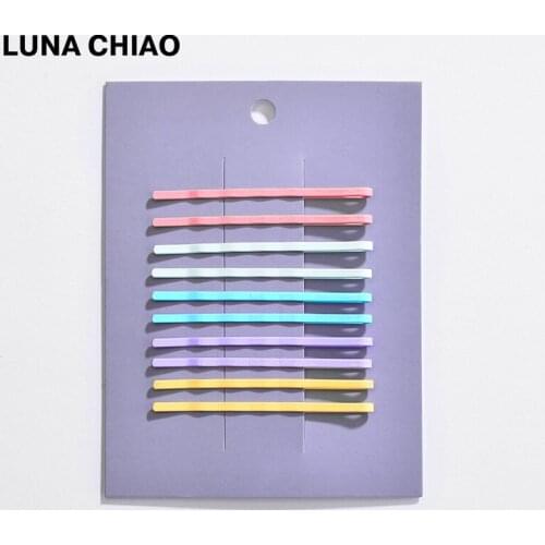 LUNA CHIAO Trendy Women Hair Accessories Rainbow Color Hair Clip Set Summer Candy Colorful Hair Clips Hairpins for Girls