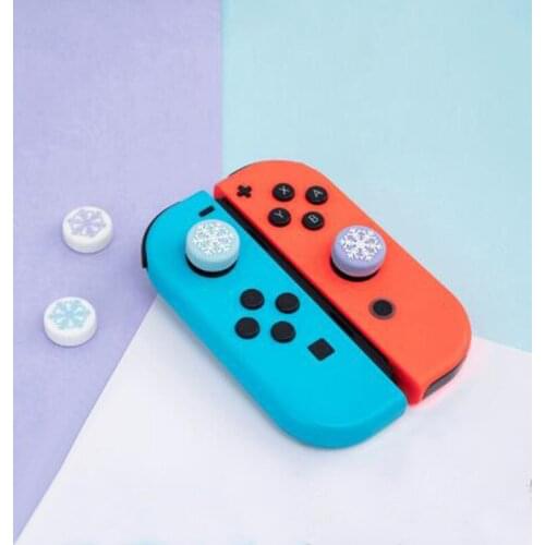 Cute Snowflake Girl Snow flower Thumb Stick Grip Cap Joystick Cover For Nintend Switch NS Lite NS JoyCon Controller Gamepad Case
