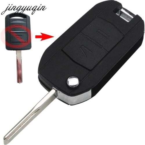 Jingyuqin HU43 Modified Folding Flip Key Shell Refit for OPEL Corsa Meriva Combo Signum fit VAUXHALL Remote Case Fob