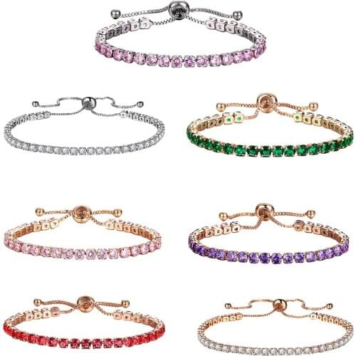 Fashion Crystal Chain Bracelet Women Cuff Bangle Adjustable Drawstring Jewelry Gift