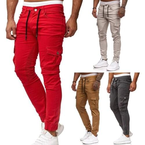2021 New Men Casual Sweatpants Spring Autumn Casual Pleated Jogger Pants Slim Fit Mens Long Trousers Male Fashion Cargo Pants