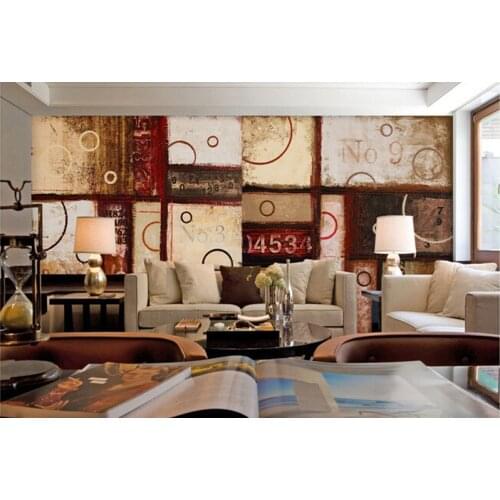 Custom retro murals,abstract personality block papel de parede,hotel ktv bar living room TV wall bedroom vinyl wallpaper