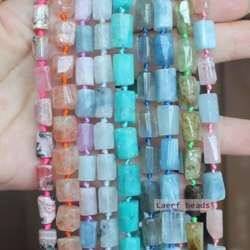 Natural Crystal Charoite Aquamarines Labradorite Rhodochrosite Tourmaline Kunizite,5-10mm Irregular Column beads , DIY Jewelry