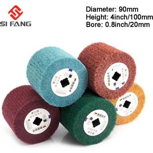 Non-Woven Nylon Flap Brush Polishing Deburring Drum Wheel for Stainless Steel all kinds of metal90*100*19mm