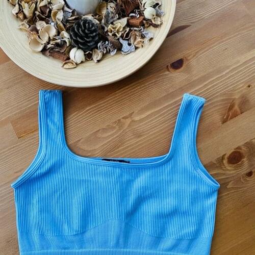 2020 New Fashion Women Sexy Crop Tops Solid Summer Camis Casual Vest Sleeveless lycra Blusas Женская блузка с кроп-топ