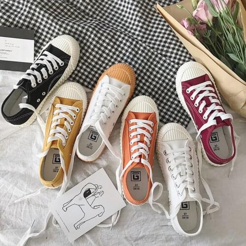 2021 spring new ladies street shooting Korean version of Harajuku canvas shoes classic retro all-match white shoes