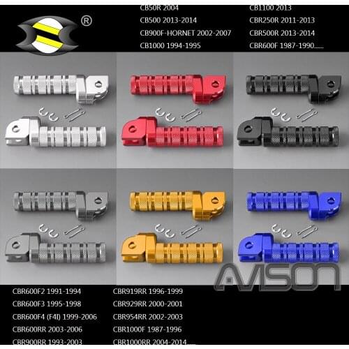 For CBR500R 13-14 CBR600RR 03-06 MSX125 CB1100 Front Footrests Foot Rests Motorcycle Footpegs Rider Foot Pegs Pedal CNC