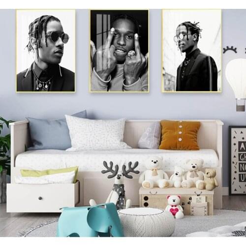 For Living Room Home Decor Rocky Print Poster Rapper Poster Music Star Hip Hop Rapper Print Wall Pictures