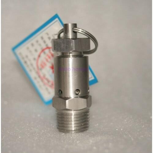 Stainless Steel Safety valve SS304 1bar/2bar male thread 1/4 1/2 inch BSP adjustable spring safety relief valve