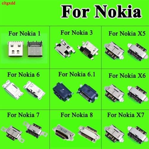 2pcs For Nokia 3 6 7 Plus 9 8 6.1 7.1 5.1 Plus X5 X6 X7 N1 Micro Usb Connector Charging port jack repair parts
