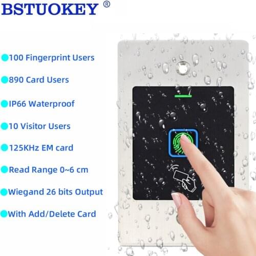 1000 Users Door Acccess Control Fingerprint Card Reader Wiegand 26 Output Rfid 125khz 890 Proximity Card 100 Fingerprint Reader