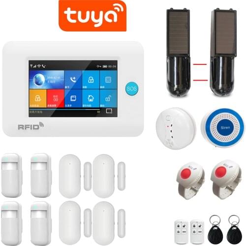 Tuya Smart life APP Remote Control WiFi GSM GPRS Home Alarm system 4.3 inch Touch Screen For Home Security