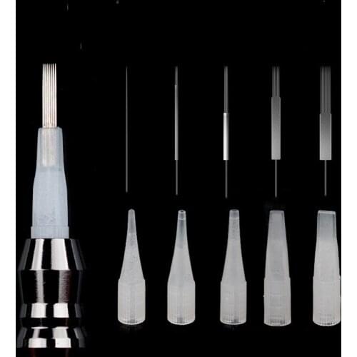 Tattoo needles and Cap For Permanent for Makeup Eyebrow needle Eyeliner round pins round mouth caps