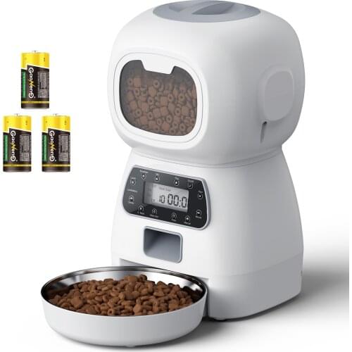 Smart Automatic Pet Feeder With Voice Record Stainless Steel LCD Screen Timer For Dog Food Bowl Cat Food Dispenser Pet Supplies