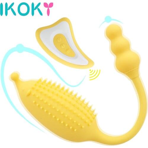 IKOKY Vagina Stimulation Clitoral Vibrator Breast Massage Vibrator Wireless Remote Control Multifunctional Vibrating Egg G-spot