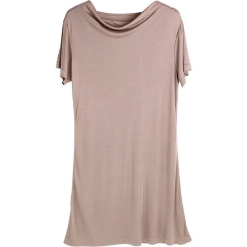 Ladies Silk Knitted Nightdress Silk Bottom Skirt Swing Collar Outside Dress Silk Knitted Nightdress With Petticoat