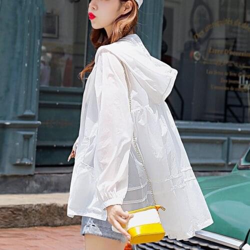 Plus Size Hooded Sun Protection Clothing Summer Clothes Hot Sale New Womens Korean Sunscreen Women Jacket UV Thin Coat X273