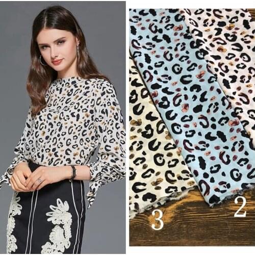 0 Autumn Leopord Pattern Cloth Fine Linen Chiffon Clothing Fabric Summer Top Grade Soft-Style WOMENS Dress Cloth/1 M