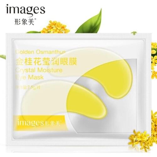 1 Pcs Golden Osmanthus Eye Mask Crystal Collagen Plant Facial Mask Dark Circle Eye Bag Anti-Aging Wrinkle Firming Mask Face Mask
