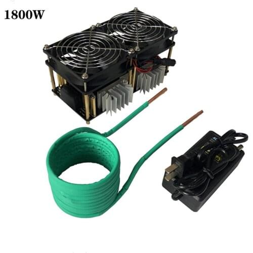 1800W ZVS Induction Heater Induction Heating PCB Board Heating Machine Melted Metal + Coil Mayitr+ Crucible+Pump+Power Supply