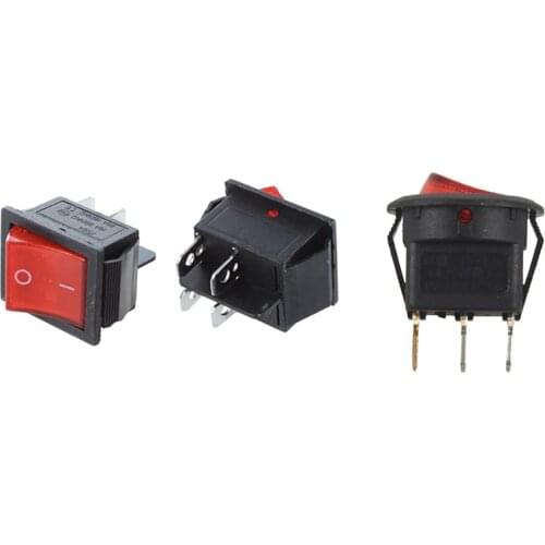 2 Pcs KCD4 DPST ON-OFF 4 Pin Rocker Boat Switch 15A/20A AC 250V/125V with Toggle Switch Bipolar on OFF Red 3 Pin 20mm