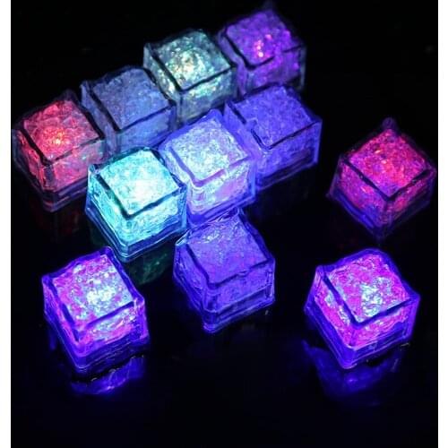 300pcs Mini Romantic Luminous Cube LED Artificial Ice Cube Flash LED Light Wedding Christmas Party Decoration W0218