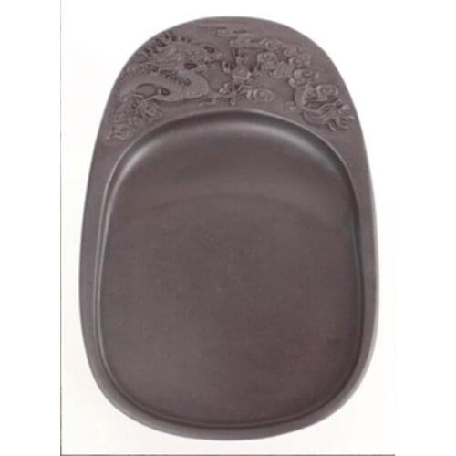 6 Inches Chinese Zhaoqing Duan Yan Ink Stone Carved Dragon Inkstone Calligraphy Painting Tool 15643