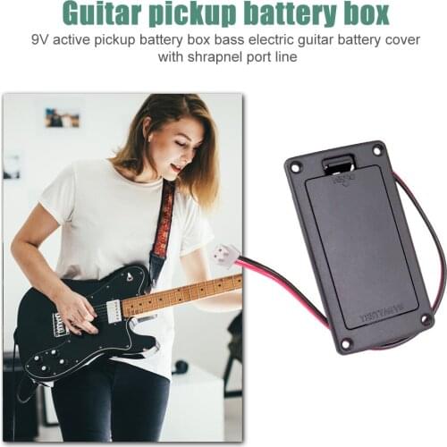 9V Guitar Pickup Battery Box with Cable Contacts Parts Battery Holder Case Cover Lightweight Portable Music Elements