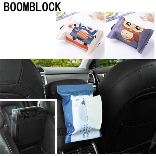 Car Cartoon Tissue Box Hanging Storage for Nissan Qashqai J11 J10 Juke X trail T32 Ford Mondeo mk4 Focus 2 3 mk2 mk3 Fiesta mk7