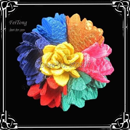 Free shipping!Neweat 24pcs/lot 2INCH Soft fabric flowers girls flowers mixed color flowers