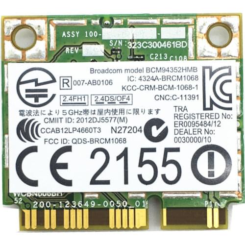 Wireless Adapter Card for Broadcom BCM94352HMB 802.11ac WIFI 867Mbps wireless ac Bluetooth bt 4.0 Combo mini Card