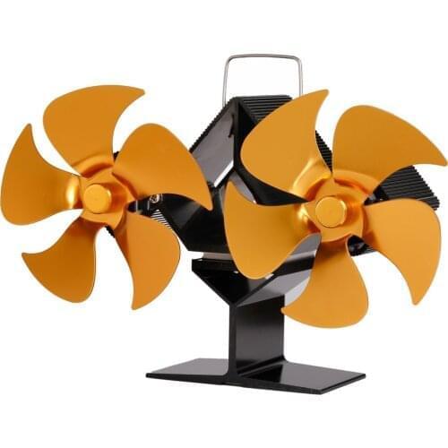 Black Fireplace Double-head High-efficiency Heat Dissipation 10 Pcs Original Wood Burner Silent High-temperature Fireplace Fan