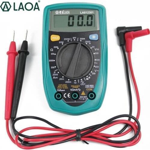 LAOA Digital Multimeter Ammeter Voltmeter Portable Meter voltage meter Backlight