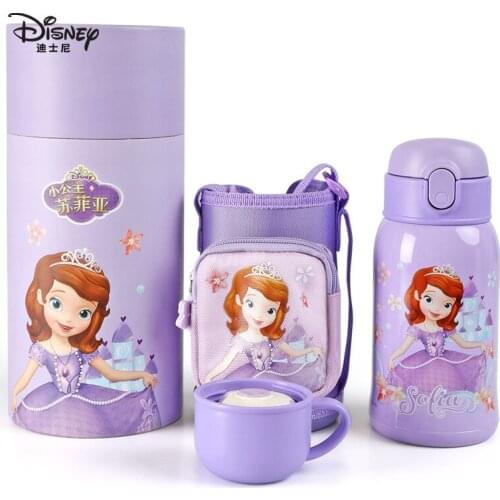 Disney New Baby Sippy Cup Childrens Double Cover 550ML Thermos Cup With Straw As Boys Girls Birthday gift
