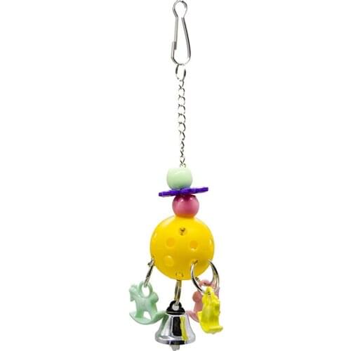 Legendog Parrot Bell Toy Ball Design Creative Bird Colorful Chew Toy Bird Hanging Toy for Cage Ornaments Funny Training Toys