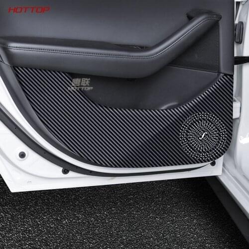 Leather Carbon Fiber Texture Black Protector Side Edge Protection Pad Protected Anti Kick Door Mats Cover For Mazda 3 Axela 2020